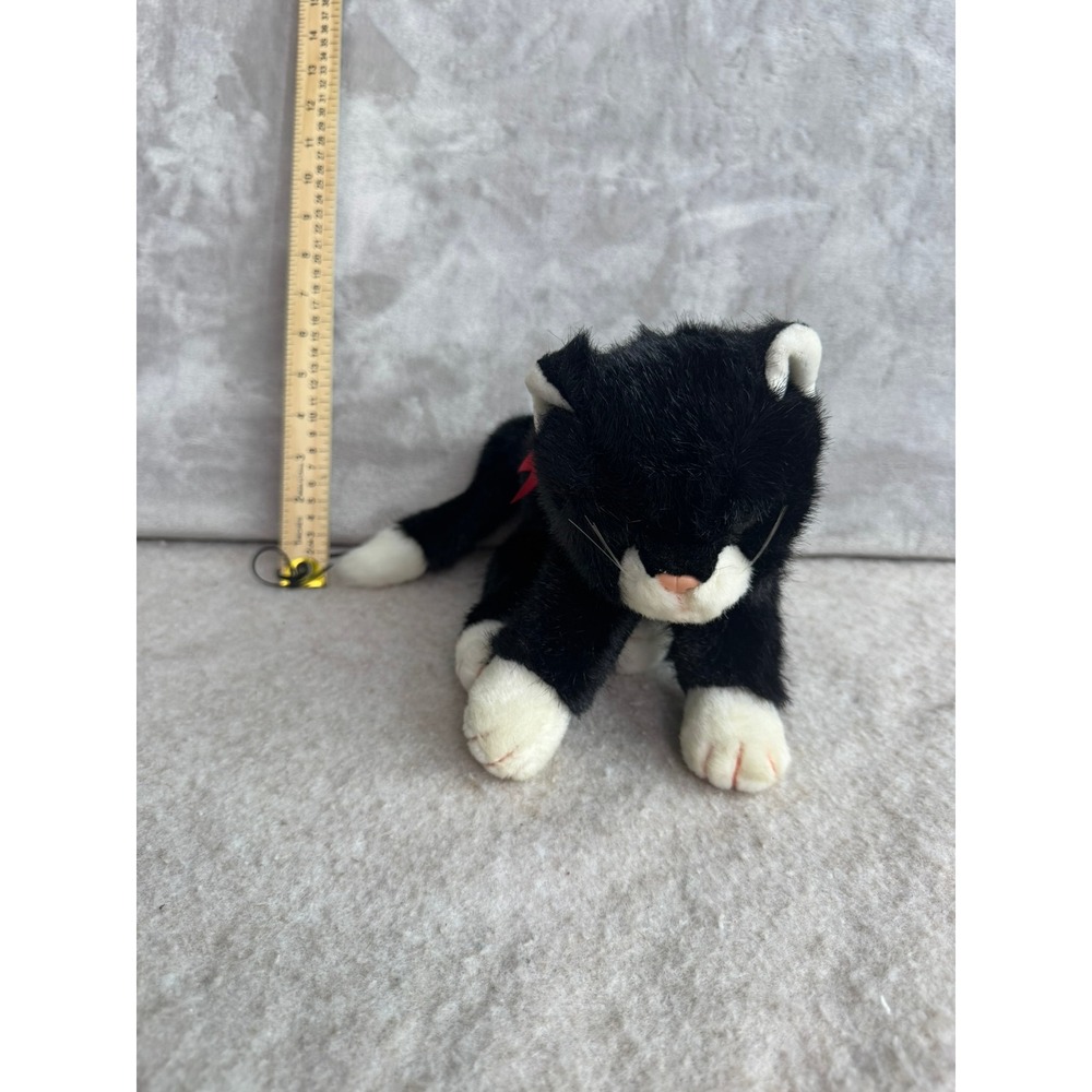 Ty Beanie Baby Zip the Black Cat‎ 1997 Vintage Tuxedo Plush Red Ribbon 8 Inch